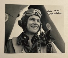 CLARENCE BUD ANDERSON SIGNED 8x10 PHOTO AUTOGRAPH WORLD WAR 2 TRIPLE ACE COA picture