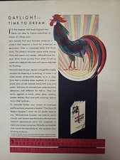 1930 Fortune Magazine Hercules Powder Company Lacquer Rooster Print Advertising picture