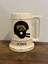 Vintage Iowa Hawkeyes Beer Stein Mug American Decorations Trenton NJ Ceramic picture