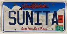 Vanity SUNITA SUNITHA SUNI license plate Sunu Suna Suneetha Sunee Sun Nita SD picture