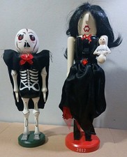 Lot of 2 Target Seasonal Halloween Nutcrackers 2012 Lady Vampire & Skeleton picture