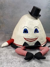 Vintage 90s Humpty Dumpty Mask Shelf Sitter Folk Art Paper Mache OOAK Signed picture