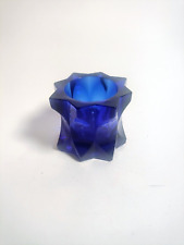 Studio Nova Cobalt Blue Votive Candle Holder Japan Crystal Glass 8 Point Star  picture