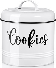 DAYYET Farmhouse Cookie Jar for Kitchen Counter, 1 Gallon Vintage Cookie Jar wit picture