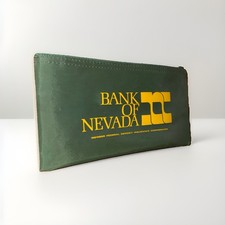 VTG Bank Of Nevada Money Pouch With Zipper Green Deposit Bag picture