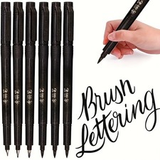[Soft Calligraphy Markers] 6pcs Soft and Hard Tip Hand Lettering Calligraphy Bru picture