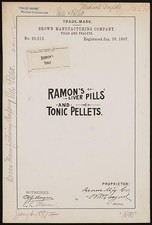 Brown Manufacturing Co Ramons Liver Pills Tonic Pellets 1897 Trademark picture