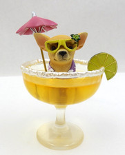 AYE CHIHUAHUA TROPICAL MARGARITA DOG RESIN FIGURINE WESTLAND GIFTWARE 13344 picture