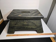 Vintage Baltimore & Ohio B & O Railroad Wood Step Stool circa 1920's picture