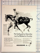 Absorbine Jr. Horseback Riding Ad Vintage Ephemera W. F. Young Springfield Mass. picture