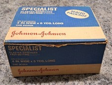 Vtg Johnson&Johnson Specialist FastSet 4inX5Yd Plaster Bandages Open. picture