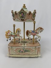 Classic Treasures Animated Horse Carousel Music Box Dual Action Embraceable You picture