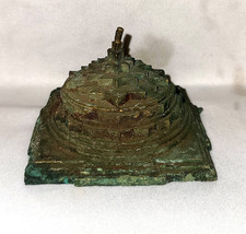 ANTIQUE TRADITIONAL INDIAN RITUAL BRONZE LAKSHMI SHREE YANTA PYRAMID SHAPE RARE picture
