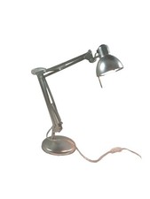 Vtge Unbranded Silver Metal Architect Electric Adjustable Springs Desk Lamp USED picture