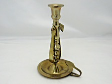 Vintage Aged Brass Gimbal Swivel Nautical Ships Chamberstick Candle Holder picture