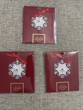 3 Ornaments Lenox Jeweled Silver Charm Snowflake  Ornaments picture