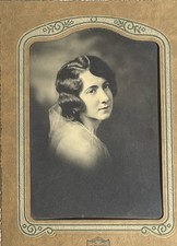 Antique 1920s Portrait Photo T. Shoob Modesto CA Art Deco Finger Waves Flapper picture