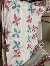 Hand stitched 1940-1960 Embroidered Quilt picture
