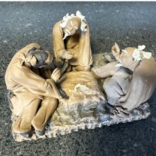 Vintage Chinese Mud Men Pottery Figurine Wise Old Men 4