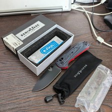 Benchmade Freek 560BK-1 CPM-M4 Navy Black G10 AXIS Folding Knife Red Liner picture