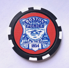 Boston Massachusetts Police Poker Chip - Red Sox - (Golf Marker Coin)  FREE USPS picture