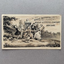 Wheat Bitters New York  Temperance Tonic Medicine People Dancing Bottle Card picture