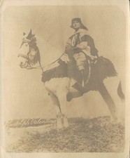 Rudolph Valentino Vintage Matte Photo 1920s Horseback Portrait 5.75x4.75 picture