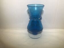 Vintage Crackle Glass Vase Rainbow Hand blown Strawberry Mark Pontil Blue Fancy picture