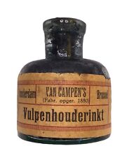 antique ink bottle van campens vulpenhouderinkt paper label green glass empty picture