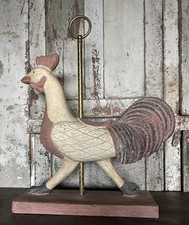 1980’s Austin Productions Inc. White & Rose Carousel Rooster Statue picture