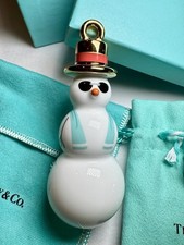 NEW Tiffany & Co Snowman Sunglasses Bone China Christmas Tree Ornament Box Bag picture