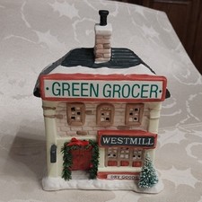 Christmas Valley Vintage 1992 Green Grocer Westmill Dry Goods Porcelain Orig Box picture