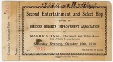 1910 St. Louis Bircher Heights Improvement Association Select Hop Ticket picture