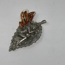 Ridolfi Gallo 1992 Pewter 8055 Fairy Pixie Small Figurine Sleeping On A Leaf VTG picture