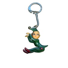 Vintage Pixie Elf Keychain Green Ladybug Retro Mid Century Kitsch picture
