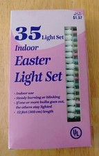 Vtg. Pastel Easter/Holiday Indoor String Light Set of 35 - 12 ft. Various Pastel picture