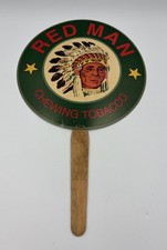 vintage Red Man chewing tobbacco hand fan 2 digit phone Damaged As Is Rare picture