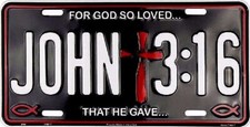 John 3:16 Christian Christ Aluminum Metal Novelty Car License Plate Tag picture