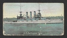 c1910's T39 Booker Tobacco Card - Burley Cubs U.S. Battleship Series - Ohio picture