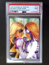 2008 Women of Marvel Embossed T10 Ms. Marvel vs. Spider-Woman PSA 9 Pop 1-No 10s picture
