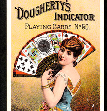1885 RARE Andrew Doughertys Indicator Playing Cards #50 Victorian Fan Trade Card picture