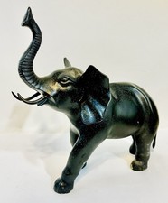VINTAGE BRASS BRONZE PATINA ELEPHANT STATUE ~15”x~15” picture