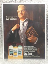 Vintage Right Guard Deodorant Brian Bosworth 1989 Print Advertising Full Page Ad picture