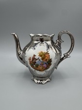 Vintage A.S. & C. Bavaria Silver Colored Tea Pot NO LID Courting Couple picture