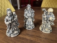 Gods the Sanxing Three Stars Fu Lu Shou Vintage Chinese Figurines 6.5-inch picture