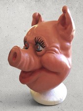 Vintage 1980s CESAR Adult Full Size Rubber Latex Pig Mask Halloween Costume picture