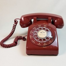 Vintage Western Electric Red Rotary Phone 500DM Desk Telephone Bell System picture