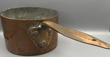 Vintage Copper Saucepan 7.75” Long Flat Riveted Handle Rustic Kitchen Decor picture