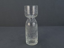 Vintage Clear Crackle Glass Propagation Bulb Forcing Vase Wide Mouth 6