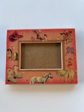 Vintage Dolce Mia Kids Western Picture Frame Girls Pink Cowgirl Horses picture
